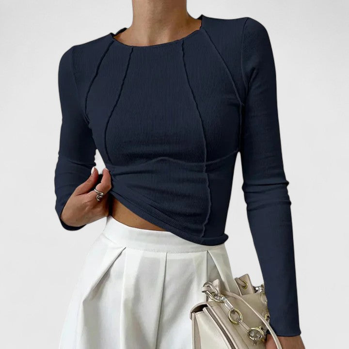 Rozminda - Camiseta blanca de manga larga y cómoda