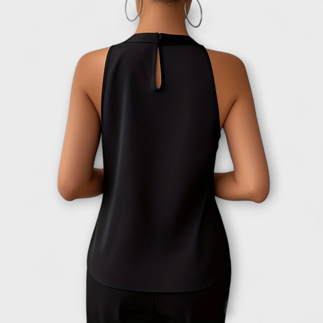 Skye - Top off-shoulder en color champán