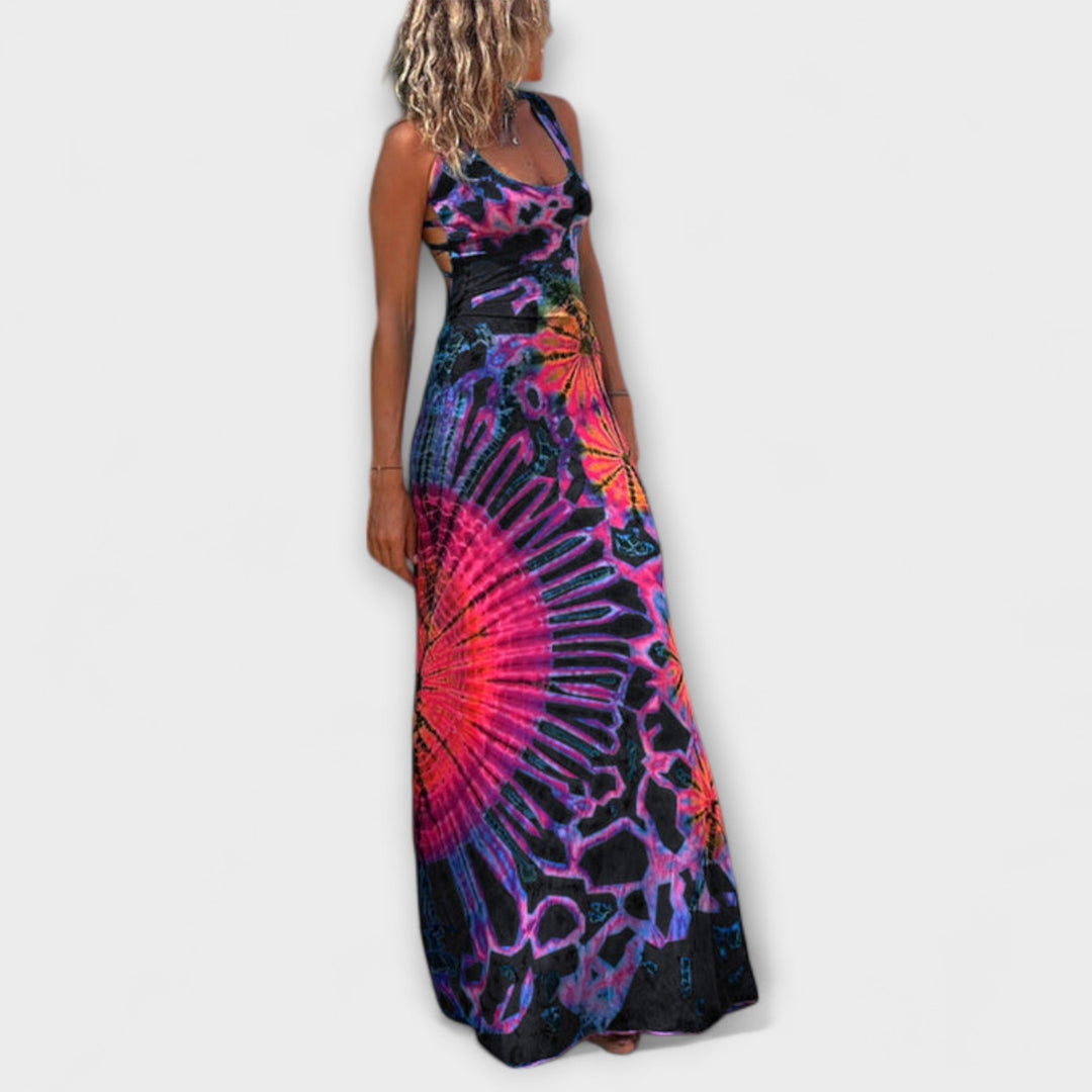 Ronja - Vestido Maxi Tie-Dye en tonos Rosa y Azul