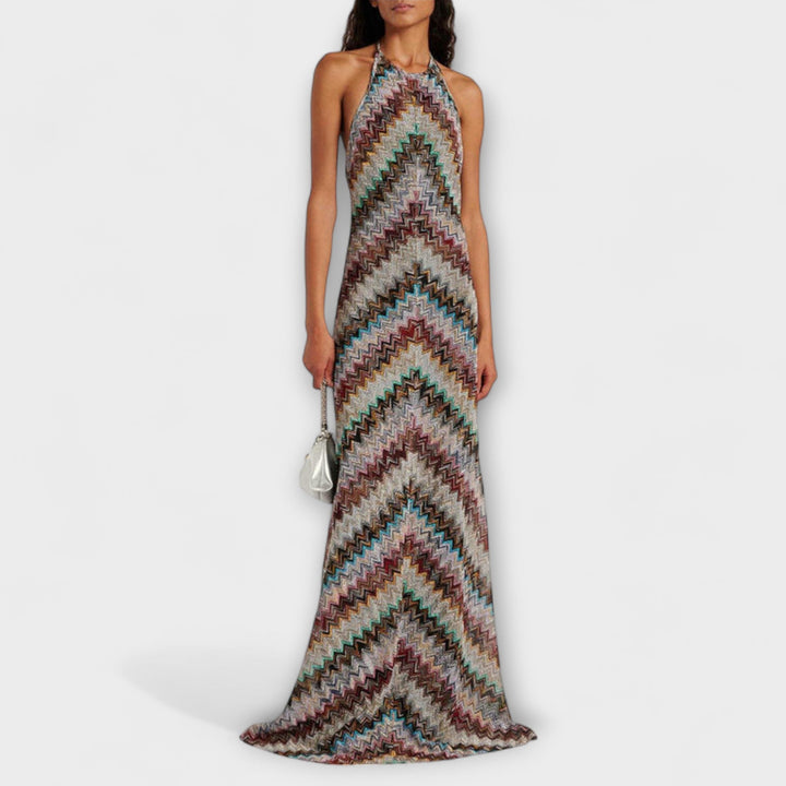 Reese - Vestido de punto con colorido patrón de espiga