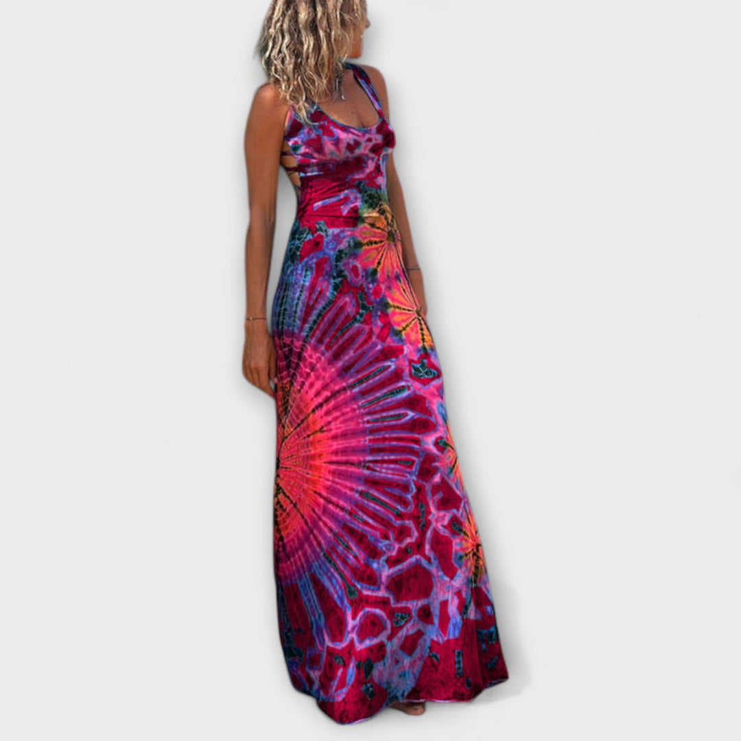 Ronja - Vestido Maxi Tie-Dye en tonos Rosa y Azul