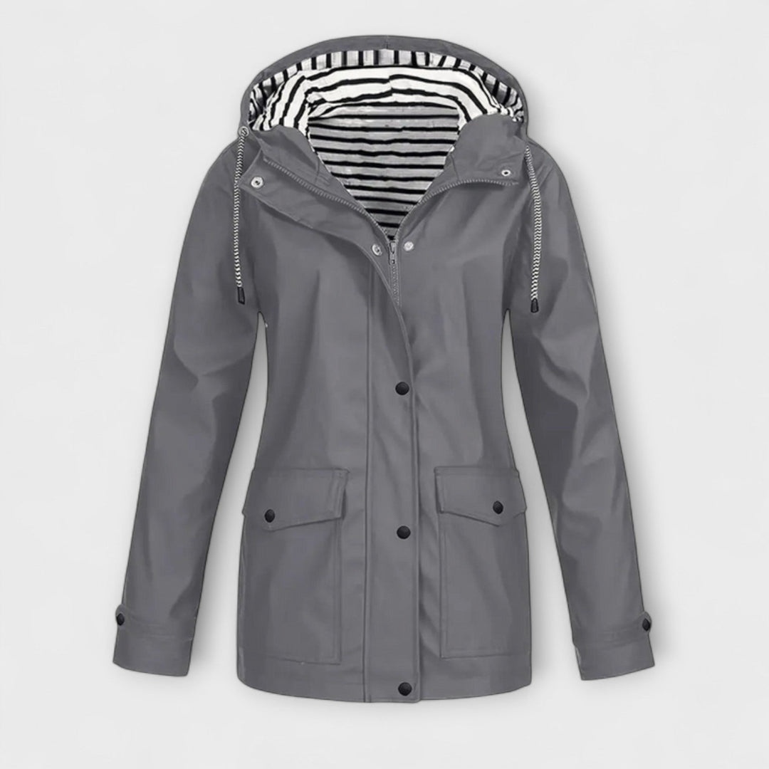 Alessa - Chaqueta de lluvia negra y elegante