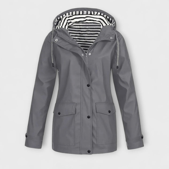 Alessa - Chaqueta de lluvia negra y elegante