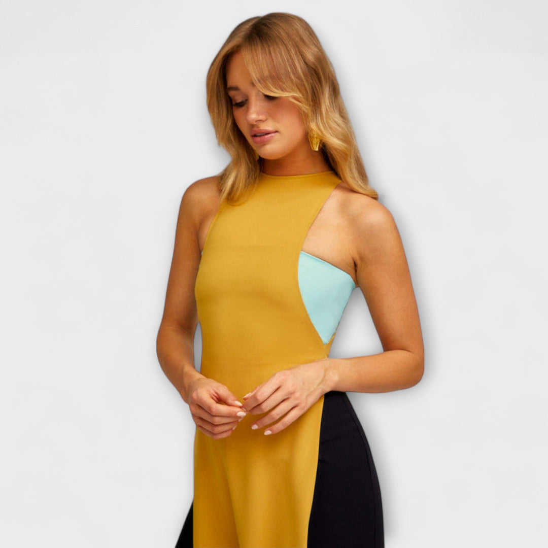 Kimberly - Mono amarillo y negro elegante