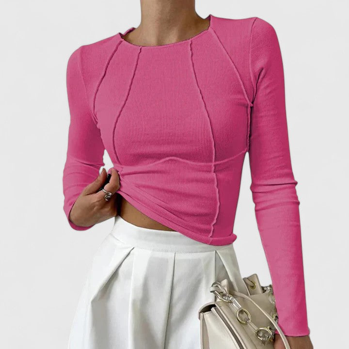 Rozminda - Camiseta blanca de manga larga y cómoda