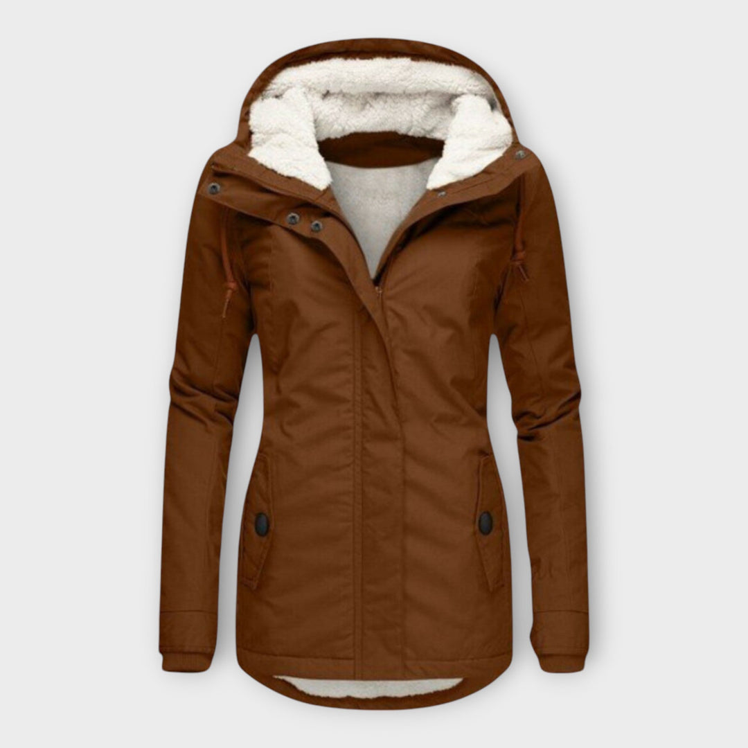 Sophie - Chaqueta de invierno acolchada impermeable en verde oliva