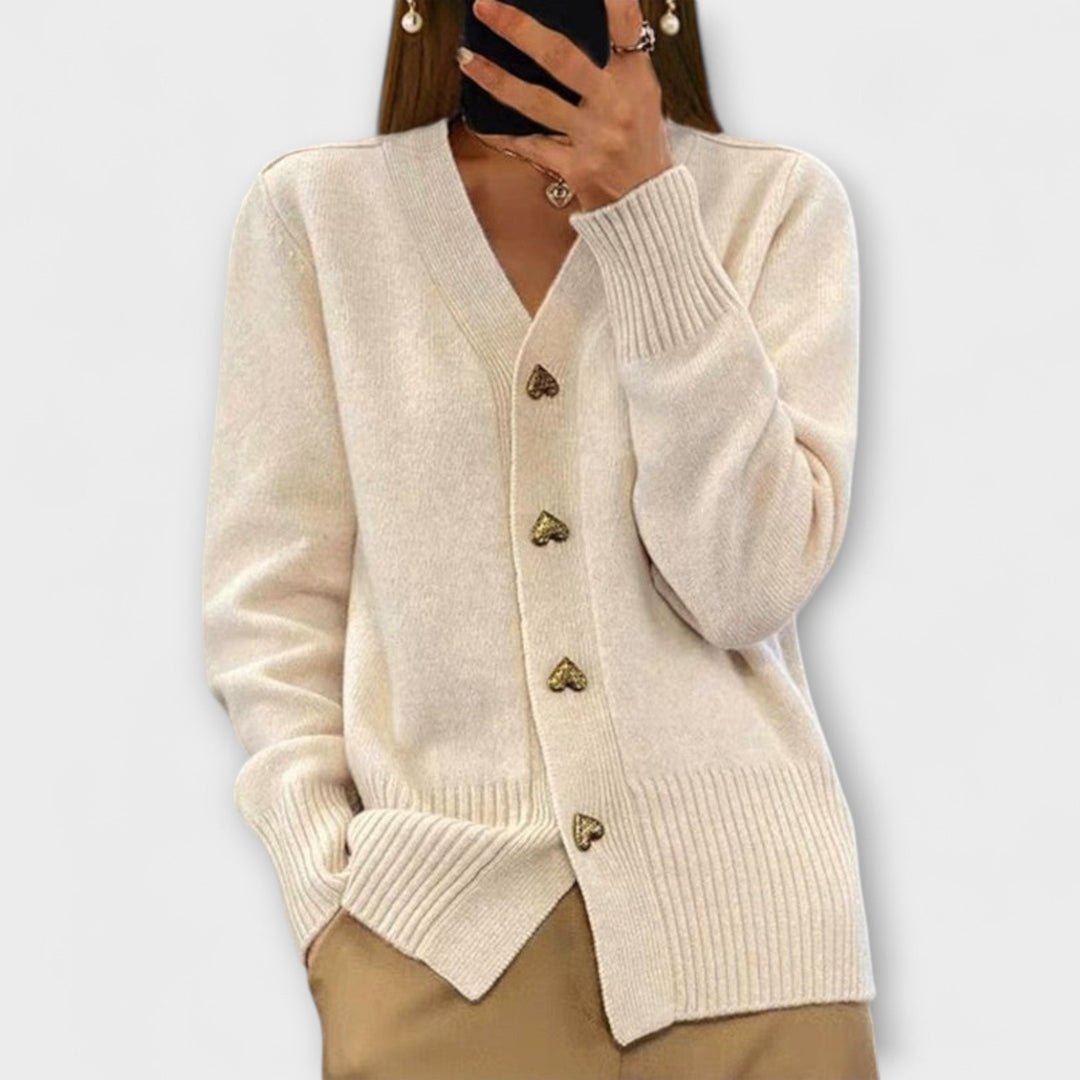 Marij - Cárdigan con escote en V de estilo vintage
