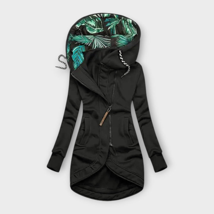 Nora - Chaqueta elegante verde oliva con estampado