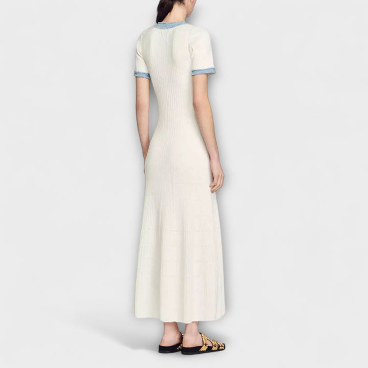 Alecia - Vestido maxi blanco con diseño estructurado