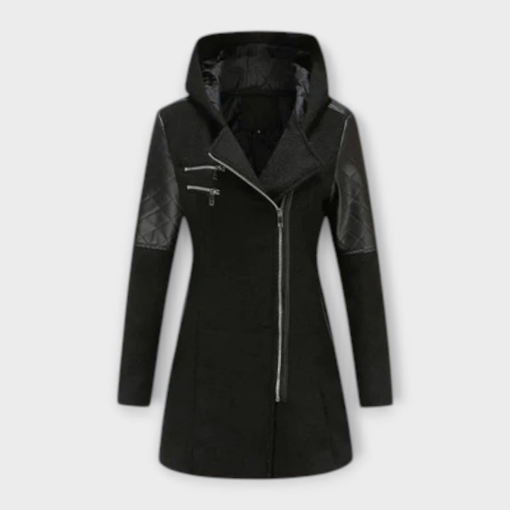 Sophia - Abrigo de invierno gris con capucha