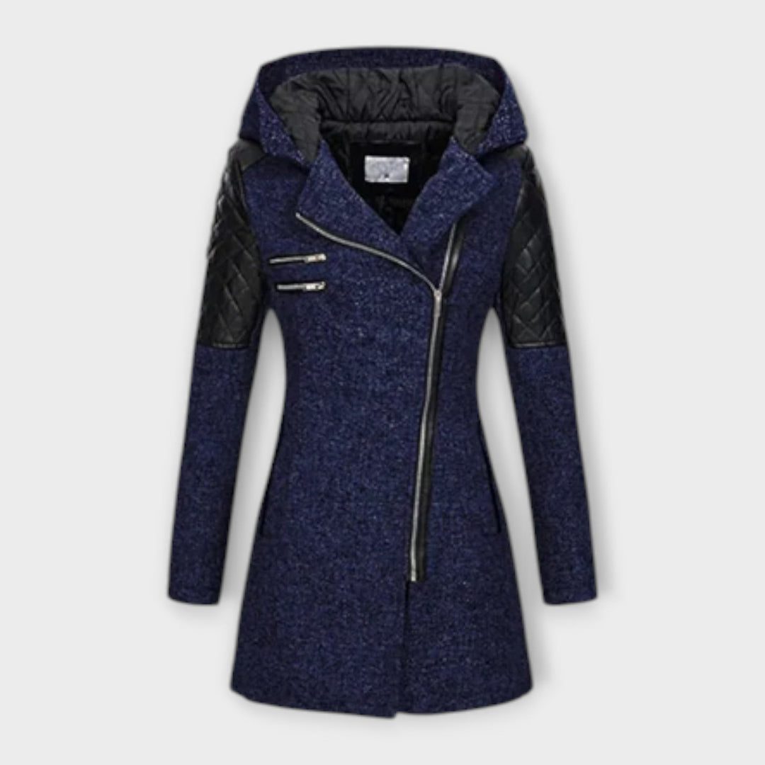 Sophia - Abrigo de invierno gris con capucha