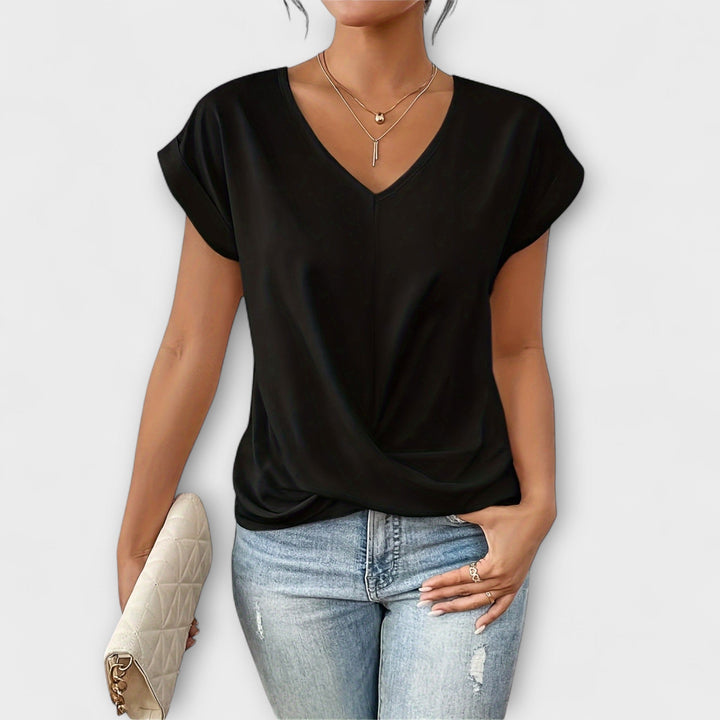 Eloise - Top rosa claro con escote en V