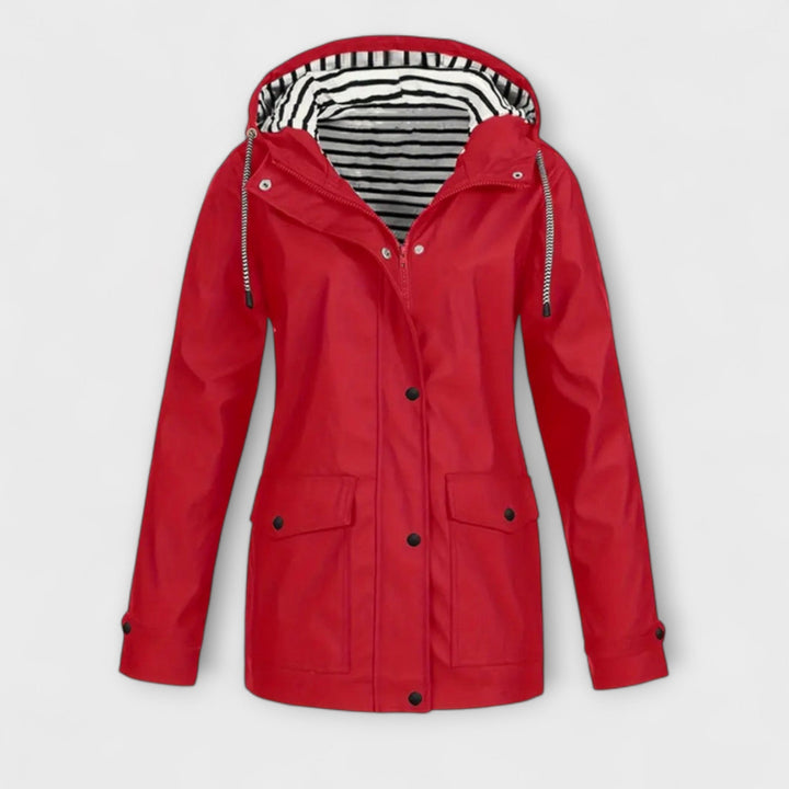 Alessa - Chaqueta de lluvia negra y elegante