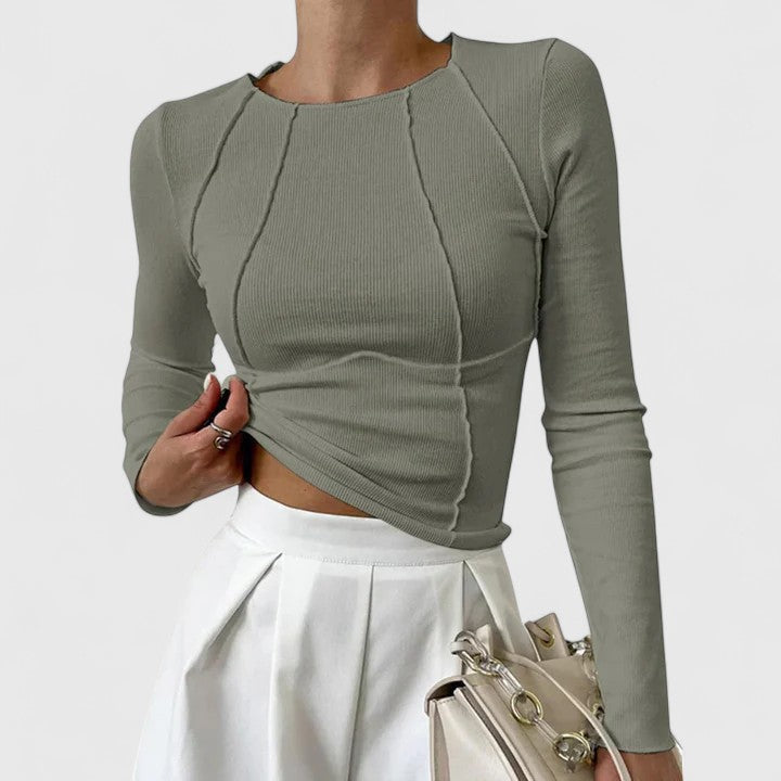Rozminda - Camiseta blanca de manga larga y cómoda