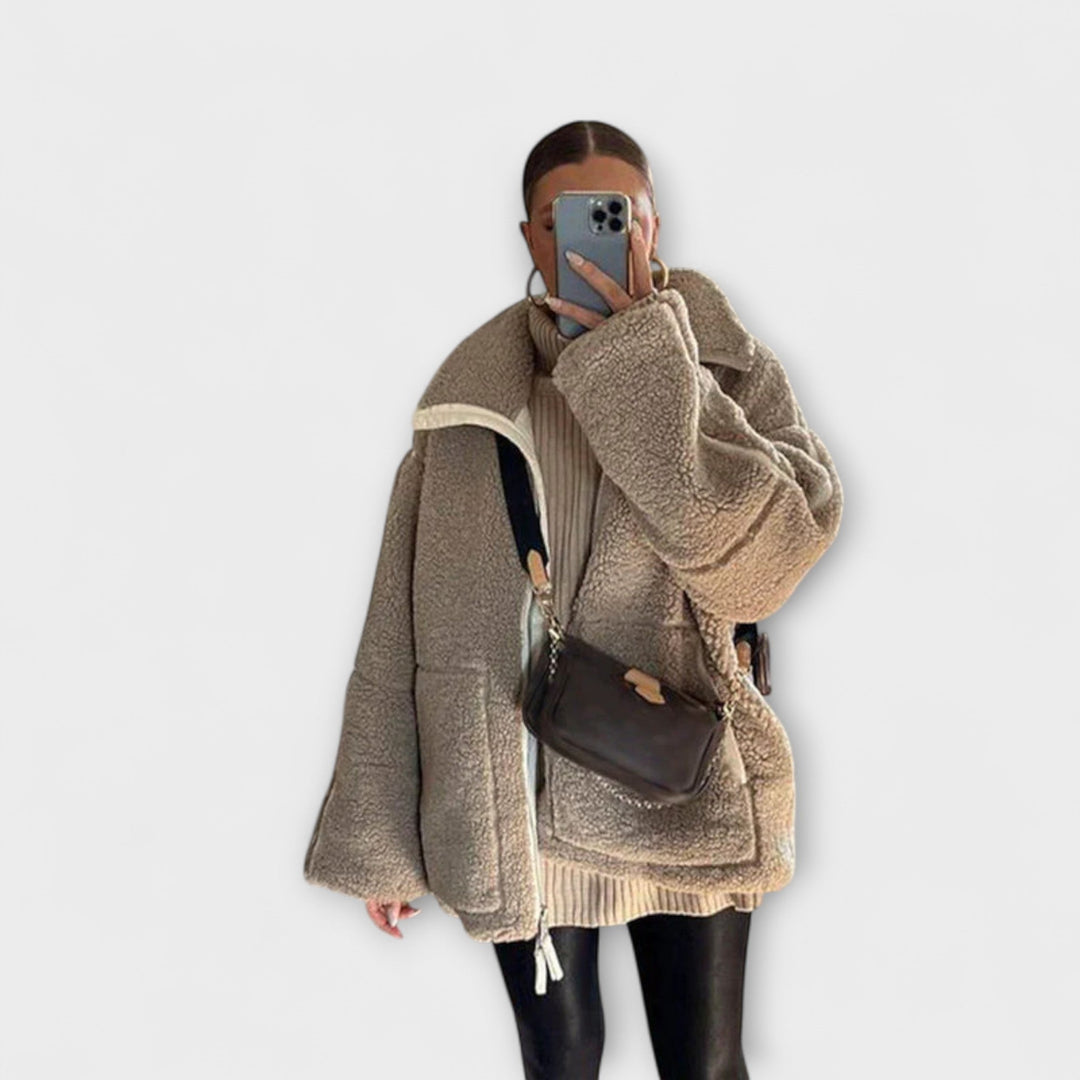 Nuage Polaire - Chaqueta oversized de teddy color crema