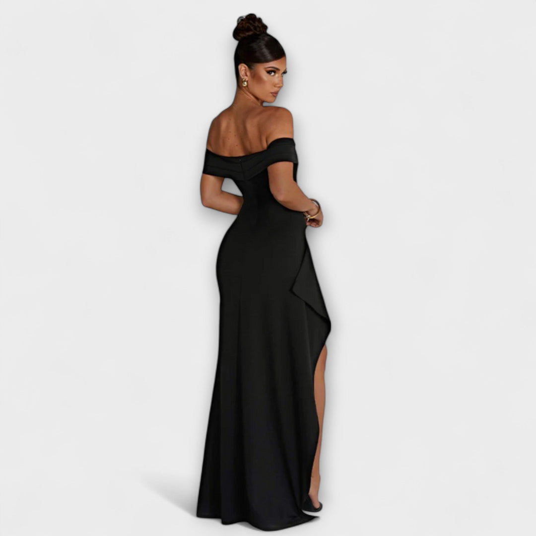 Gretchen - Vestido maxi rosa con abertura