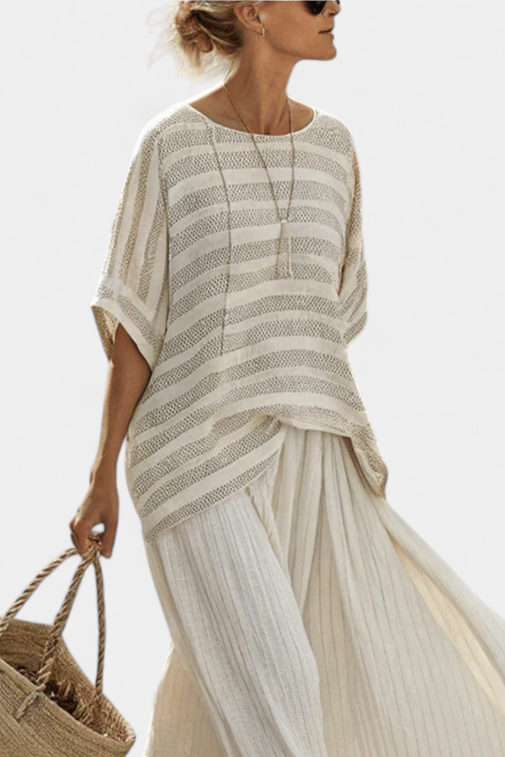 Isaura - Conjunto elegante de lino beige