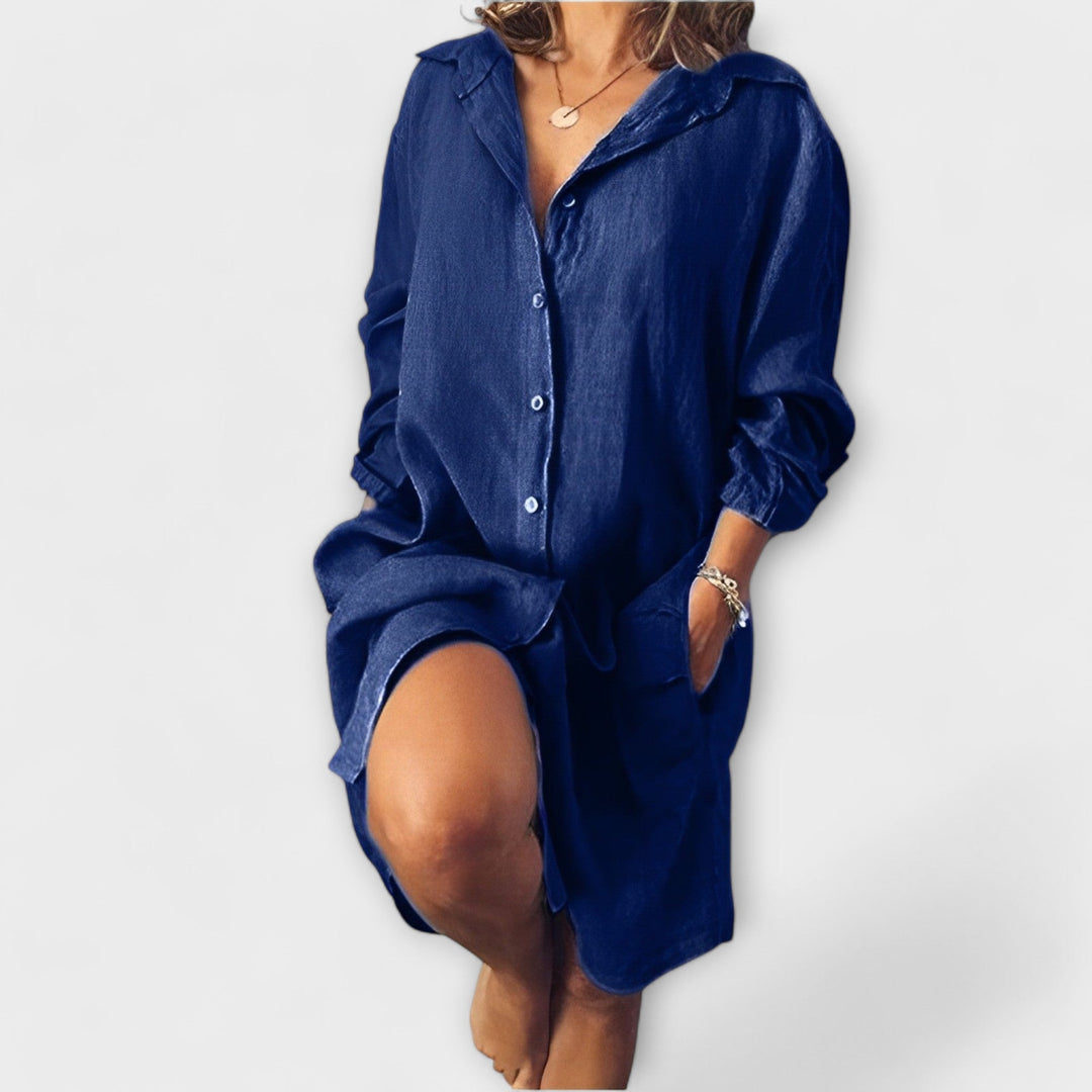 Silvia - Camiseta larga casual blanca