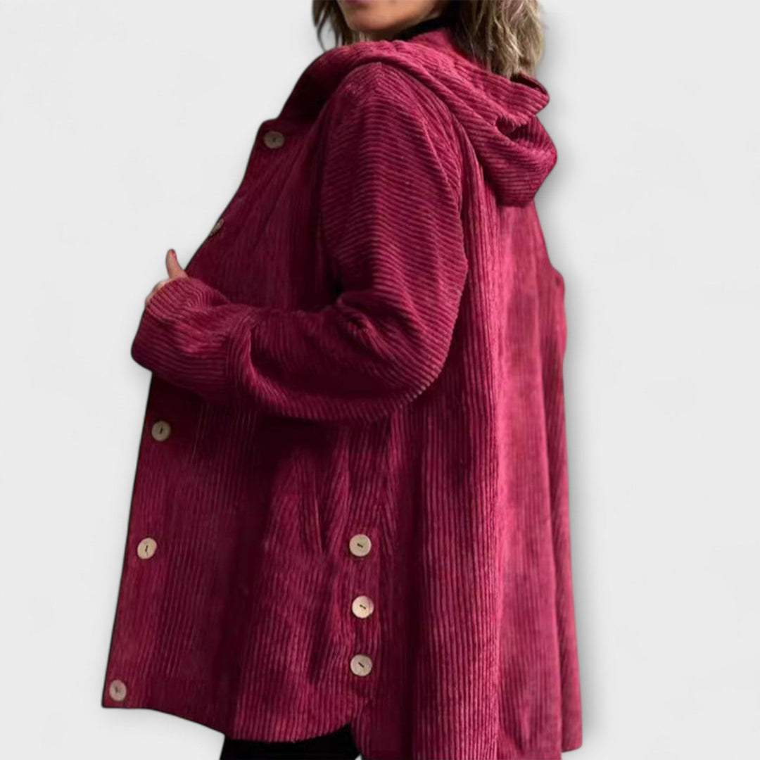 Ladia - Chaqueta con capucha de cordón en burdeos