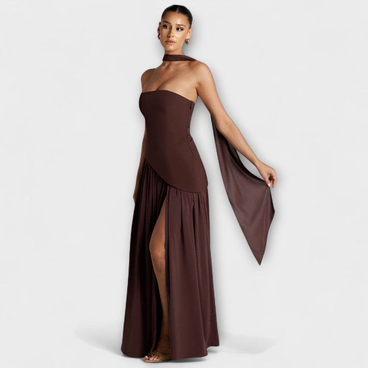 Tessa - Vestido Maxi Amarillo con Abertura