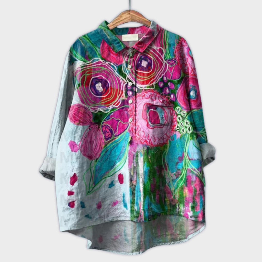 Magdalena - Blusa de mujer con estampado floral