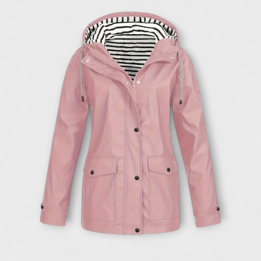 Alessa - Chaqueta de lluvia negra y elegante