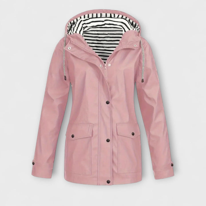 Alessa - Chaqueta de lluvia negra y elegante