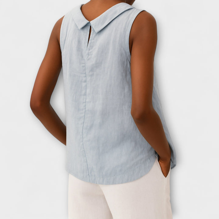 Brianna - Top elegante sin mangas en beige