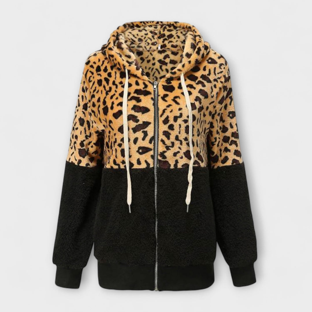 Lea - Jersey de felpa con capucha y estampado de leopardo