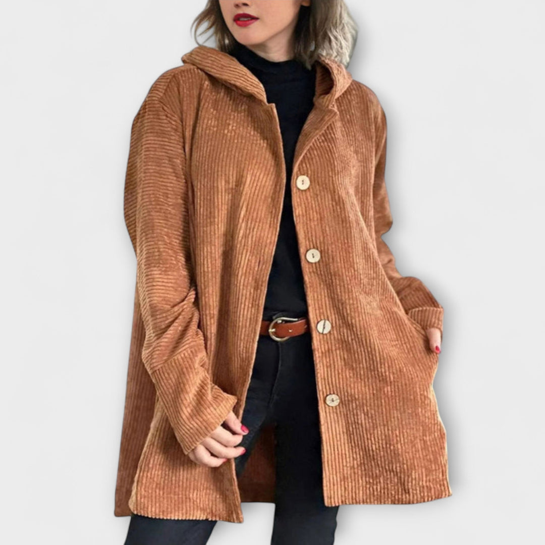 Ladia - Chaqueta con capucha de cordón en burdeos