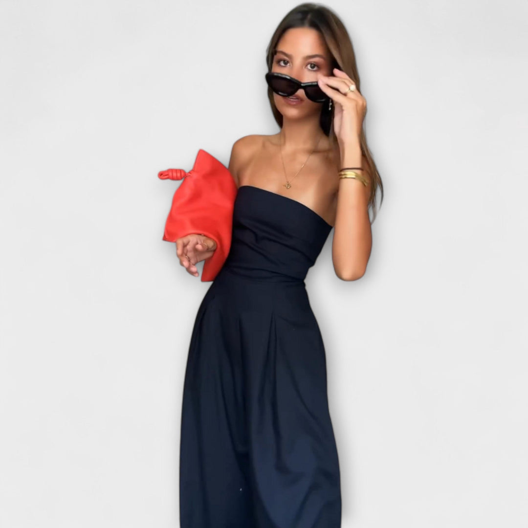 Sandrine - Elegante mono bandeau en azul oscuro