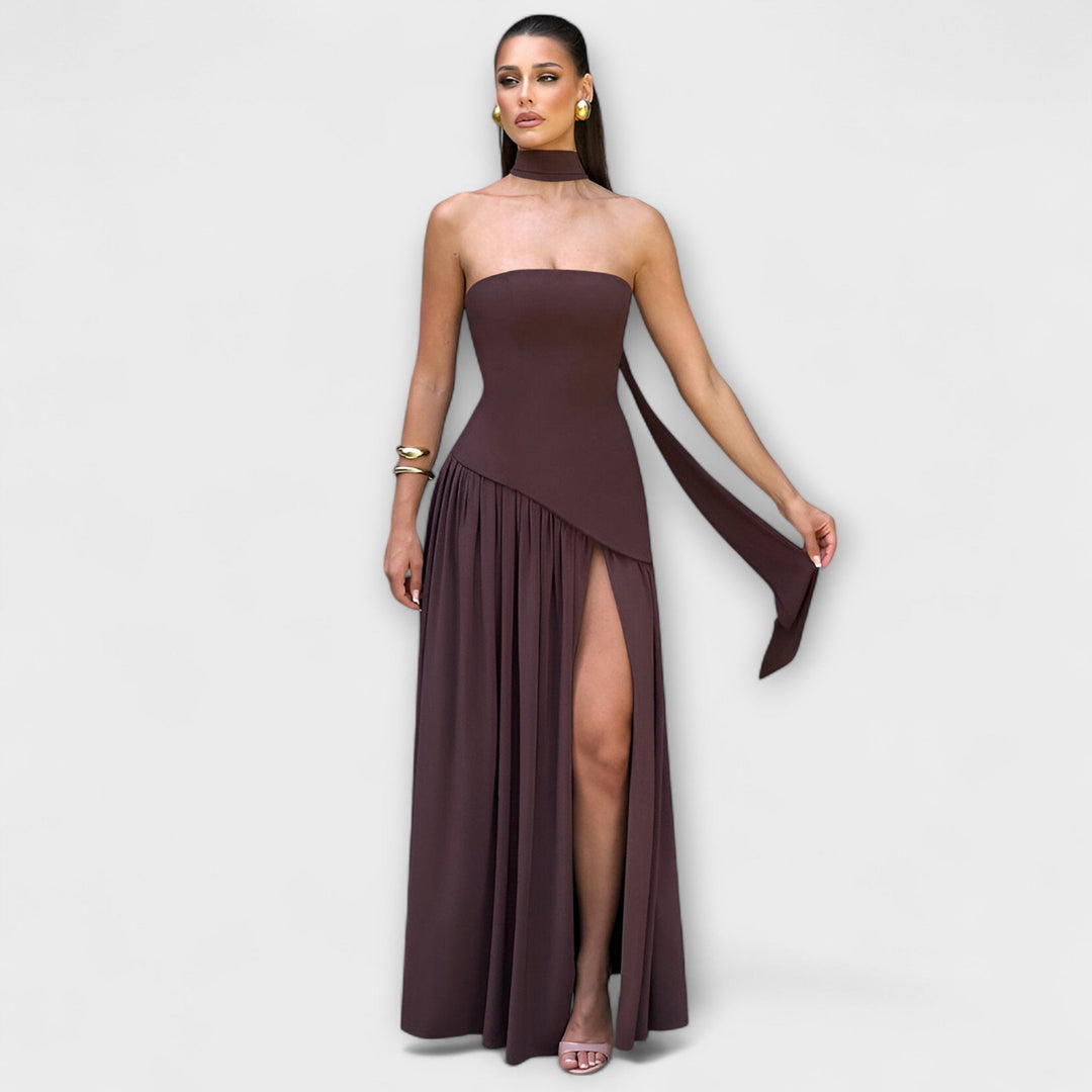 Tessa - Vestido Maxi Amarillo con Abertura