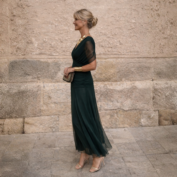 Mikaela - Vestido maxi de hombros al descubierto