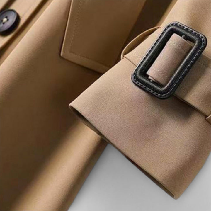 Jualita - Trenchcoat clásico para mujeres en color beige