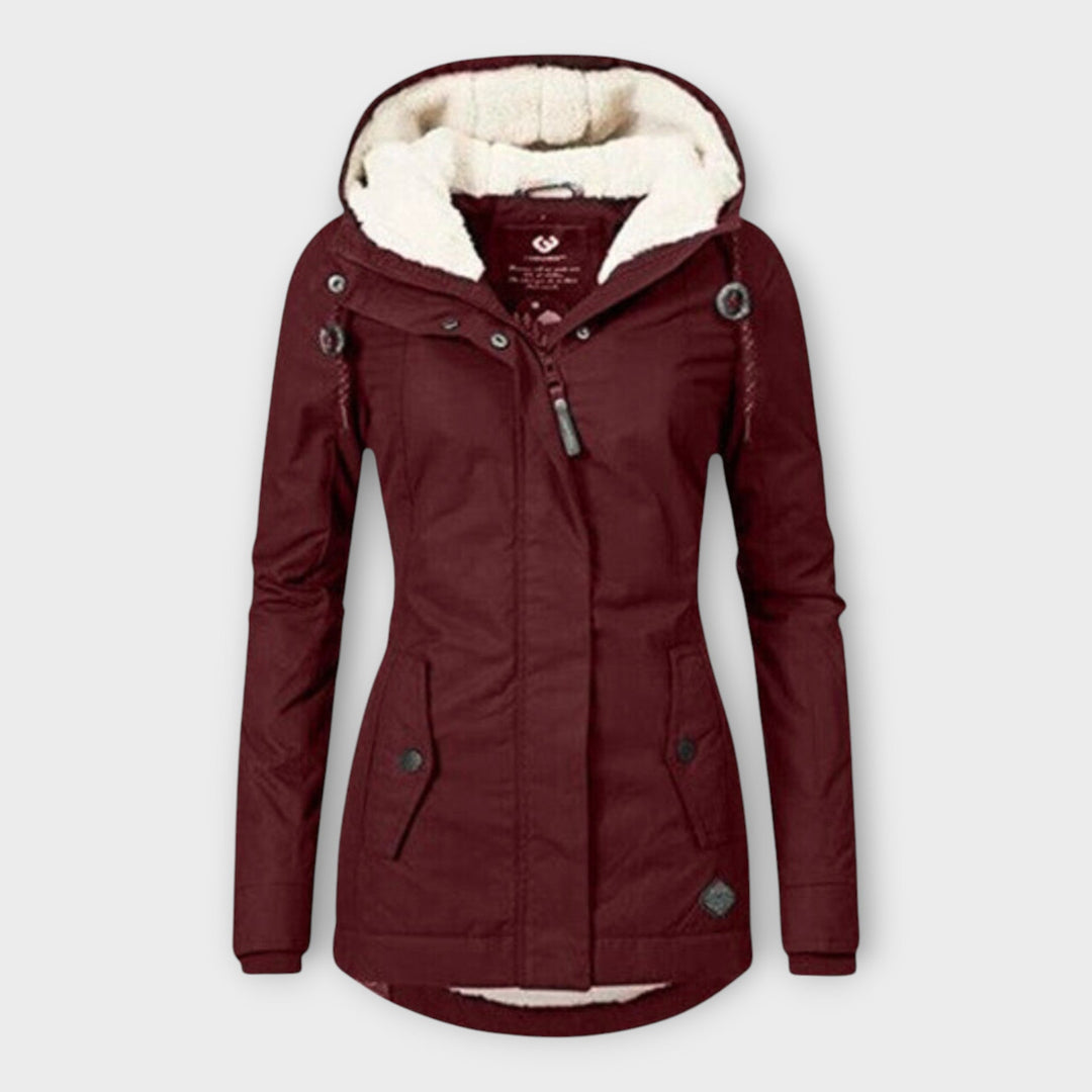 Sophie - Chaqueta de invierno acolchada impermeable en verde oliva