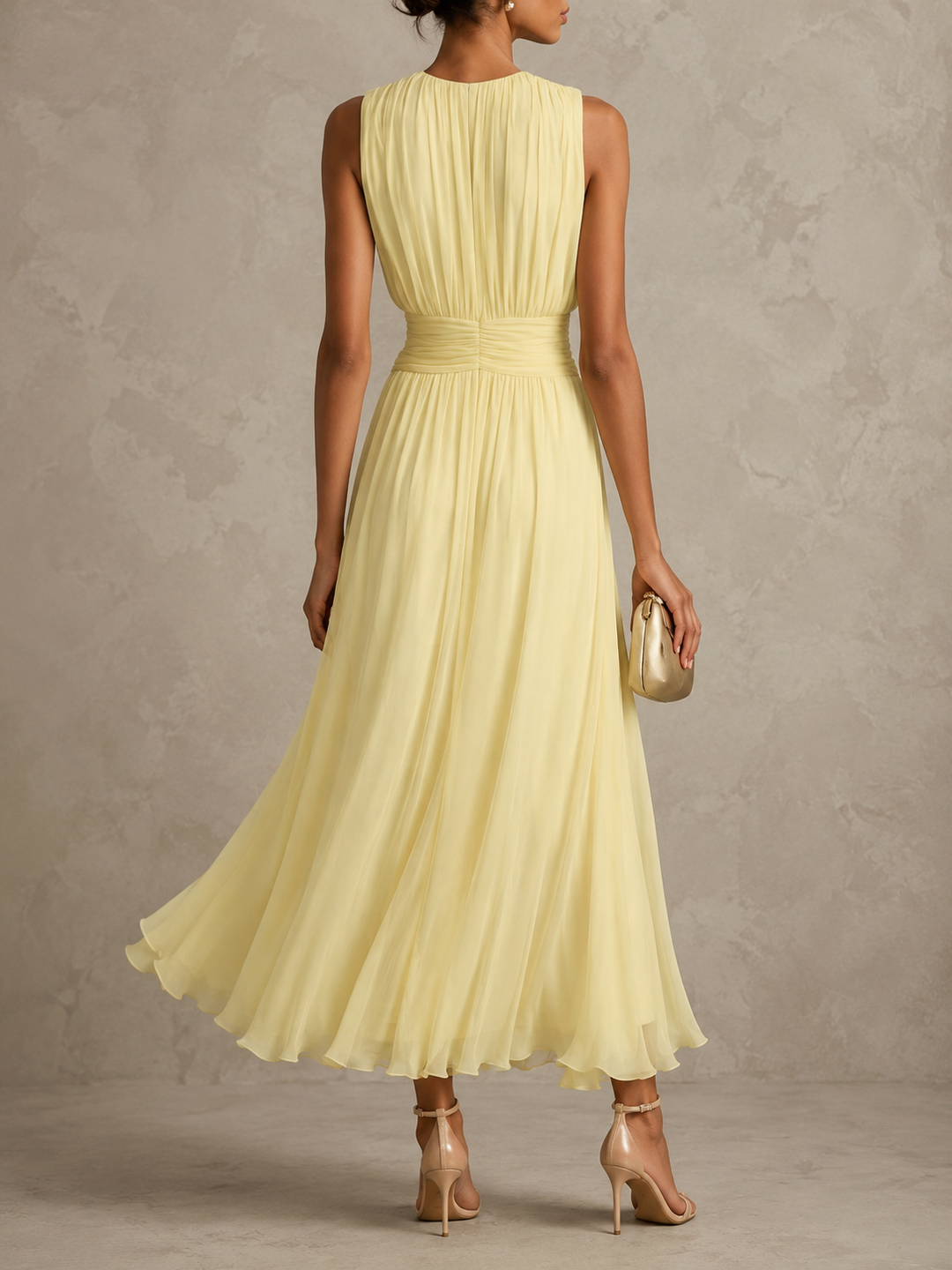 Isabel - Vestido maxi Roxanne con cintura fruncida