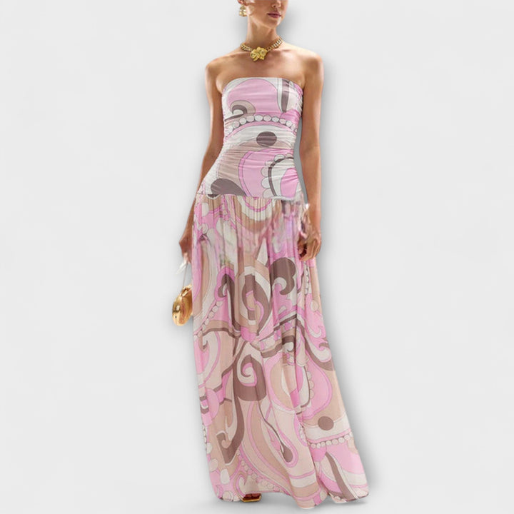 Tatum - Vestido maxi sin mangas en tonos pastel