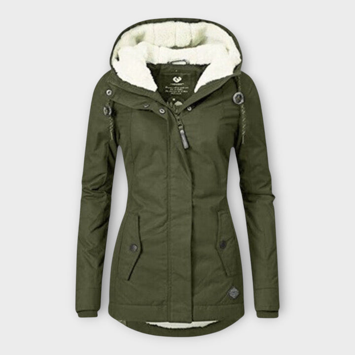 Sophie - Chaqueta de invierno acolchada impermeable en verde oliva
