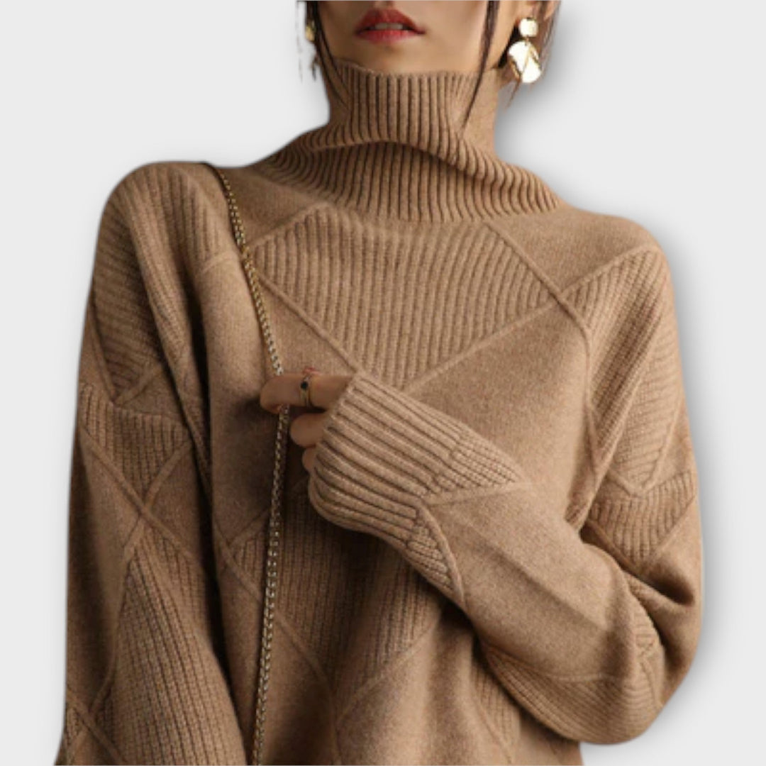 Melanie - Jersey de cuello alto y cómodo