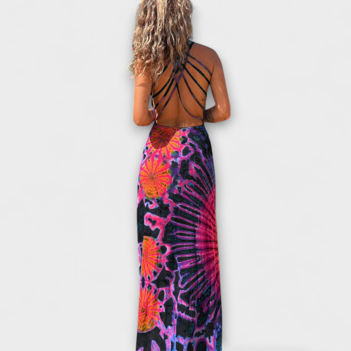 Ronja - Vestido Maxi Tie-Dye en tonos Rosa y Azul