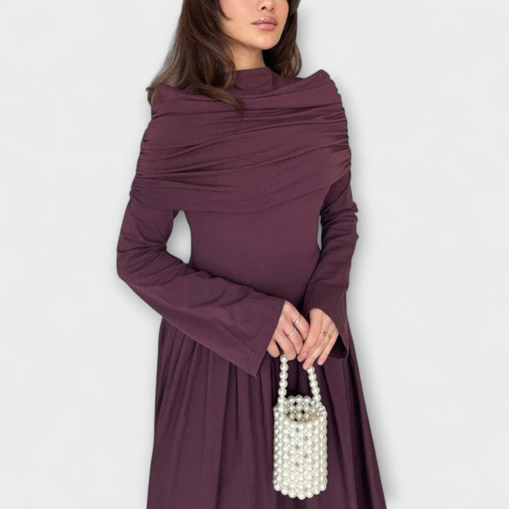 Jessica - Vestido plisado lila relajado