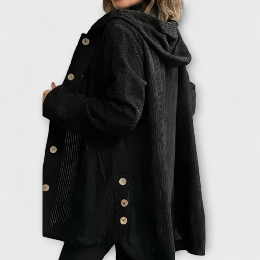 Ladia - Chaqueta con capucha de cordón en burdeos