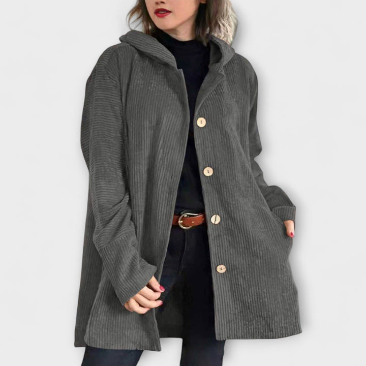 Ladia - Chaqueta con capucha de cordón en burdeos