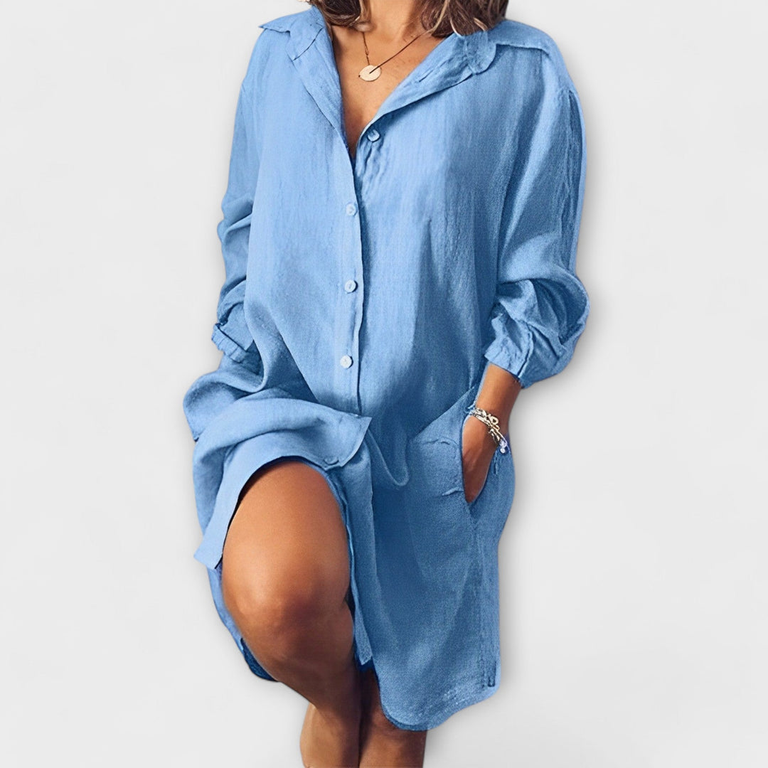 Silvia - Camiseta larga casual blanca