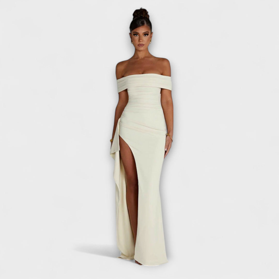 Gretchen - Vestido maxi rosa con abertura