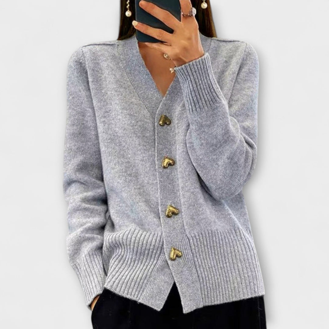 Marij - Cárdigan con escote en V de estilo vintage