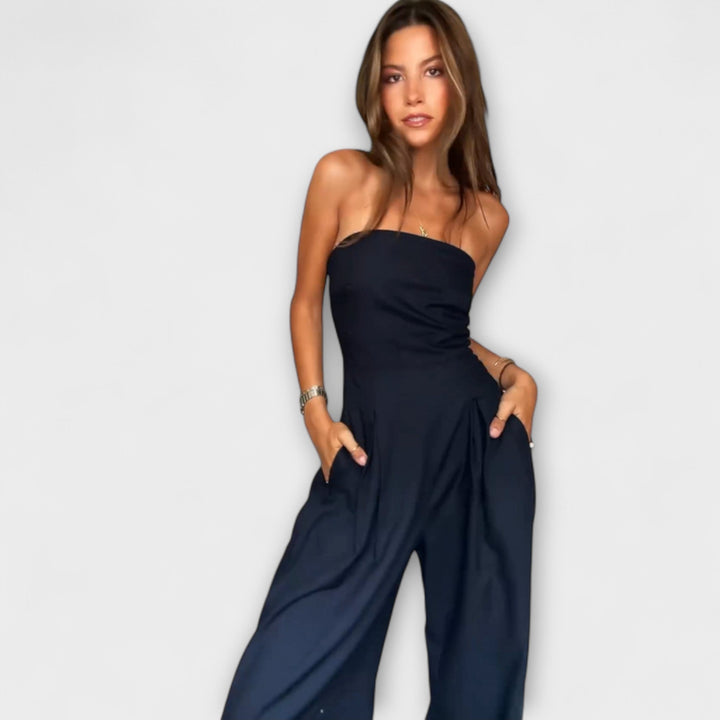 Sandrine - Elegante mono bandeau en azul oscuro