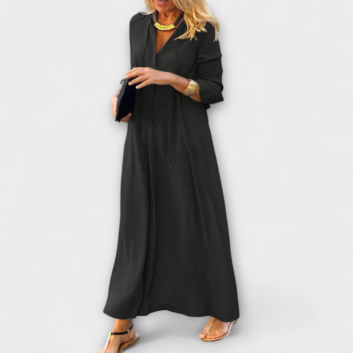 Hannalore - Vestido maxi negro cómodo y elegante