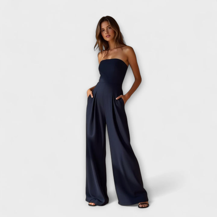 Amélie - Elegante mono sin mangas en azul oscuro