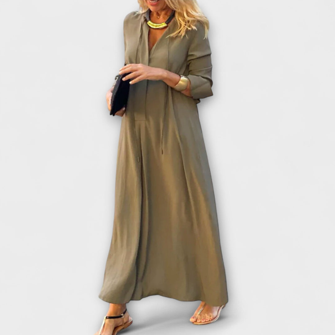 Hannalore - Vestido maxi negro cómodo y elegante